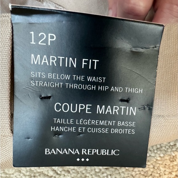 BANANA REPUBLIC BR Martin Fit Bootcut Pants Khaki 12p NWT - Picture 3 of 5